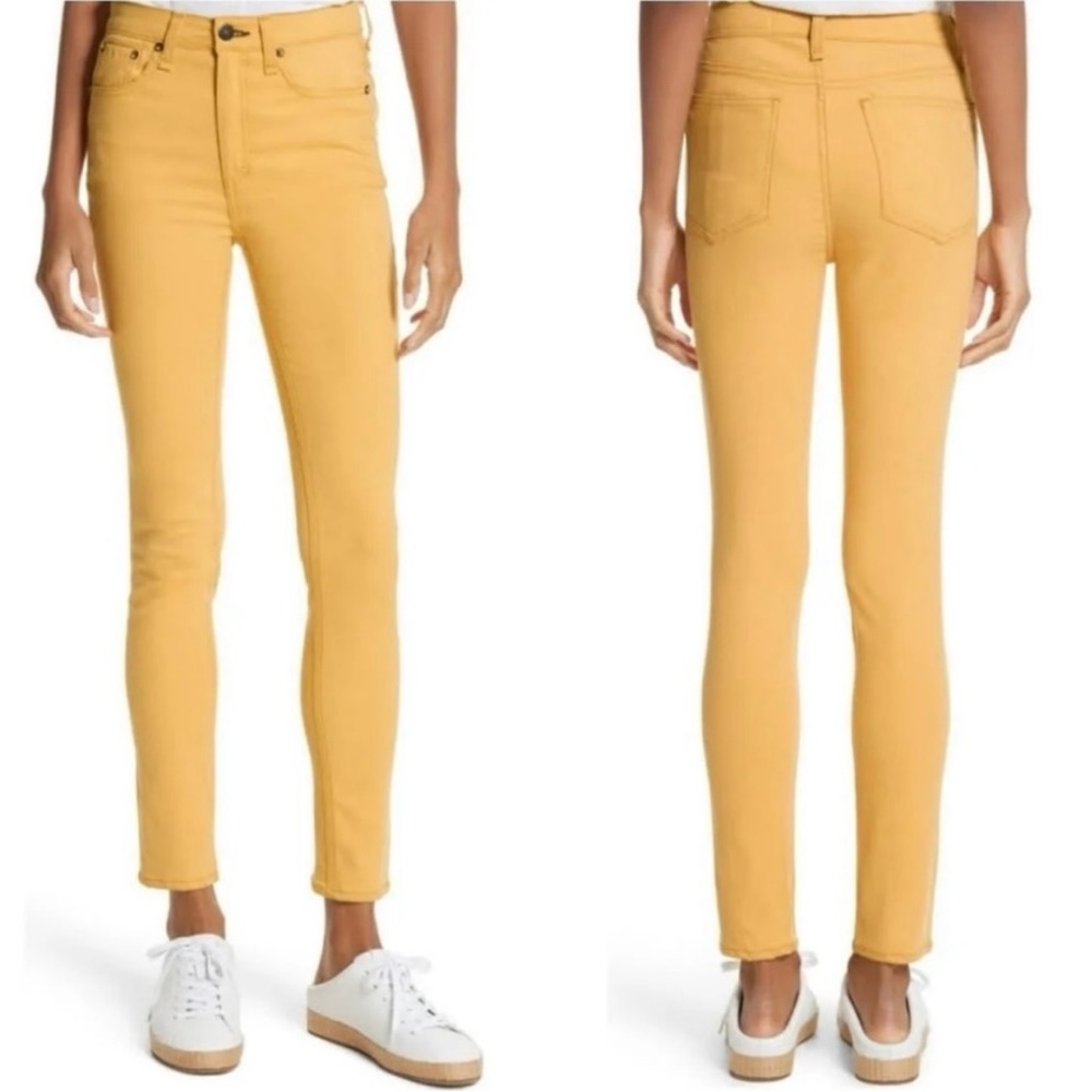 Rag & Bone High-Rise Skinny Jeans In Yellow Sunrise